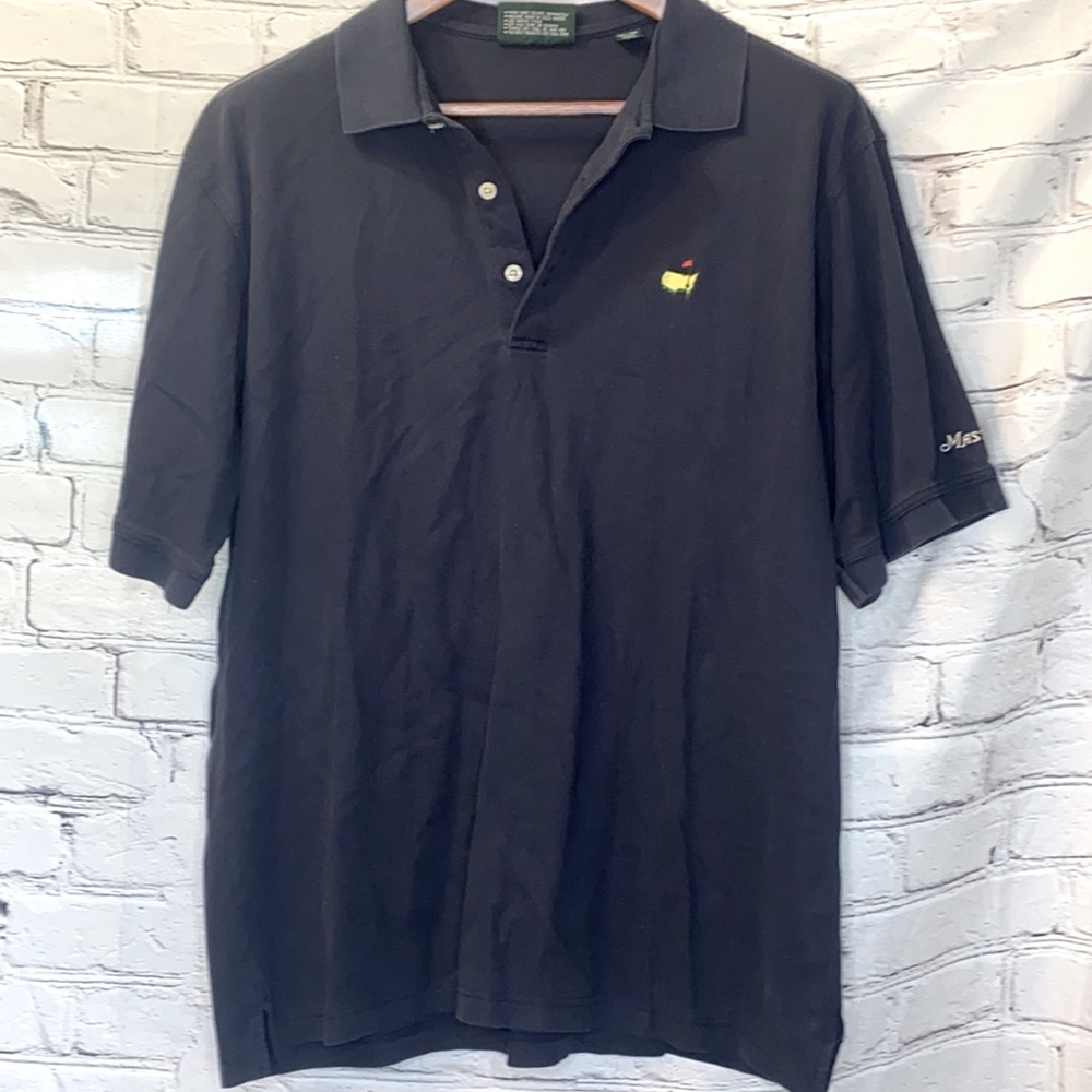 Masters Collection Augusta Masters Navy Blue Short Sleeve Polo Shirt Size Large